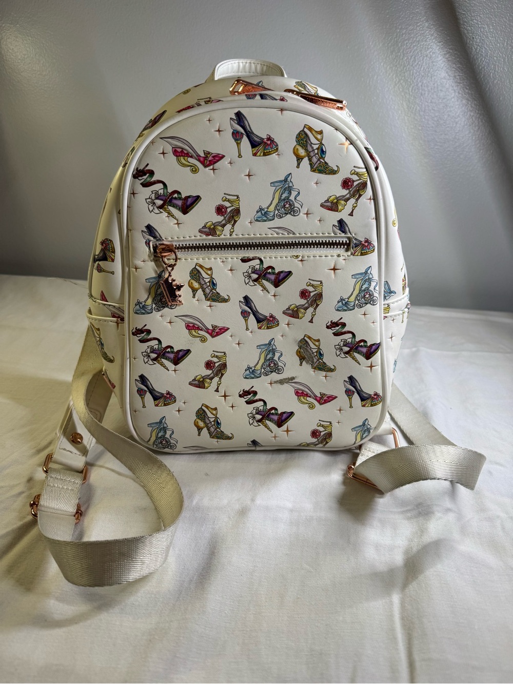 Loungefly Disney Princess White Shoes Print Mini Backpack